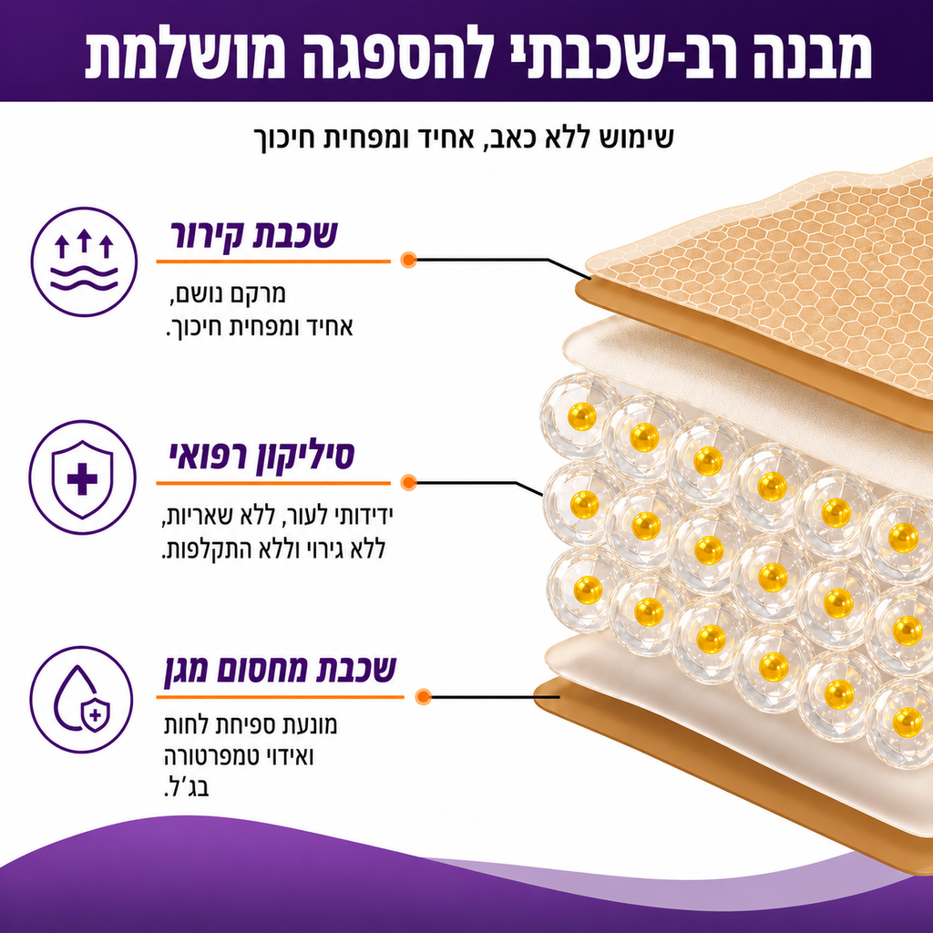 פלסטר צלקות – סיליקון רפואי פרמיום | גליל 3 מטר