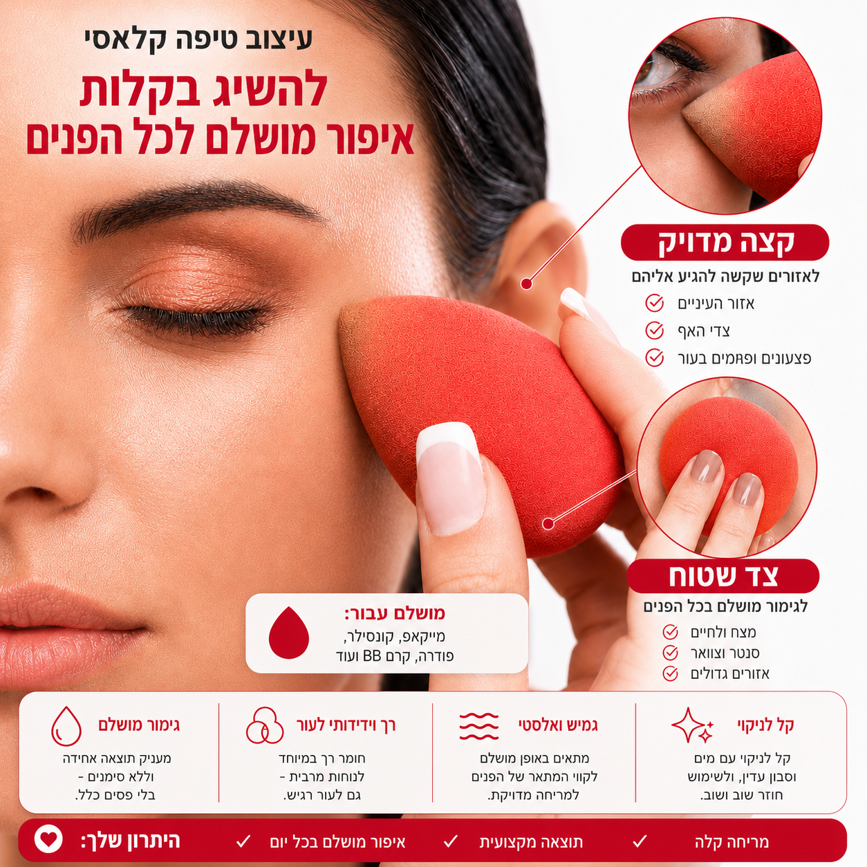 ספוג איפור – ביוטי בלנדר דוחה מים | נטול לטקס